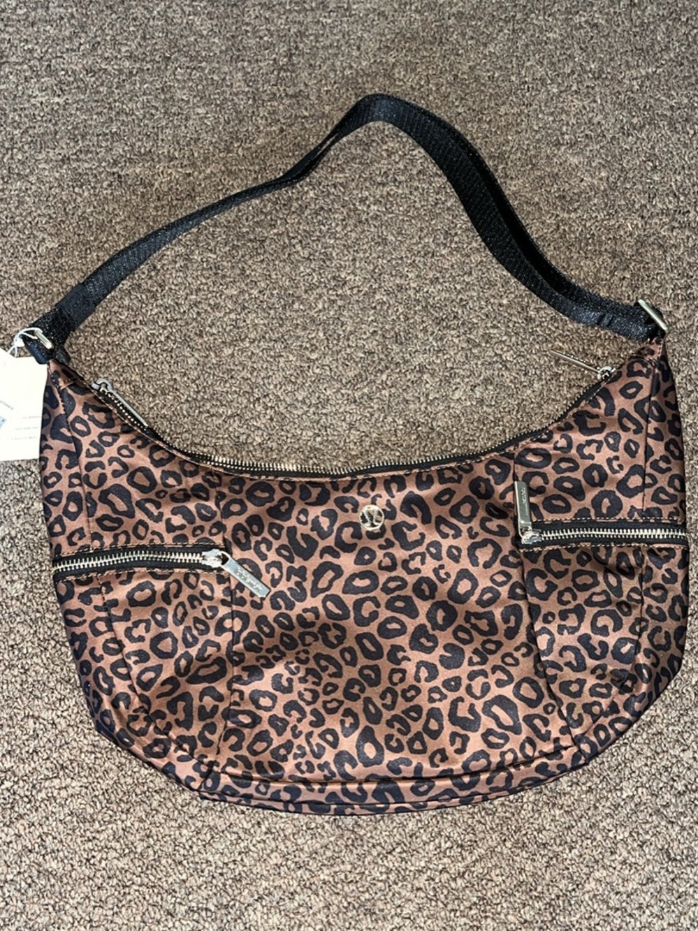 Lululemon Leopard Print Hobo Shoulder Bag in Brown